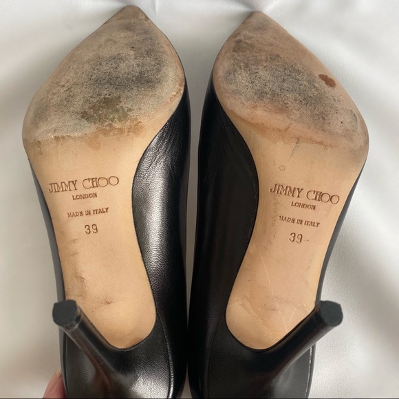 Jimmy Choo Black Kid Leather Pointy Toe Pump - Picture 7 of 9